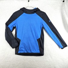 Under Armour Boys YMD HOODIE Medium BLUE  GRAY Sweatshirt Pullover Activewear