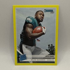 2019 Donruss Miles Sanders Yellow Press Proof Rated Rookie Card RC #322 EAGLES. rookie card picture