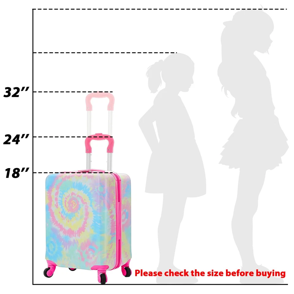 Juego de 6 piezas de equipaje 17 pulgadas equipaje rodante doble patrón maleta para niñas B... Foto 3 de 4