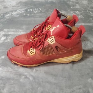 Jordan 4 Retro MCS Baseball Cleats Gym Red White 807709-601 Mens Size 15 Beaters