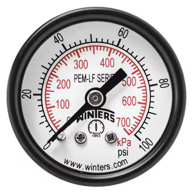 #ad #ad Winters Pem1420lf Pressure Gauge 0 To 100 Psi 1 1 2 In Dial 1 8 In Npt $13.95