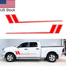2pcs 68'' Red Hockey Stripe Side Car Body Door Fender Vinyl Decals Stickers