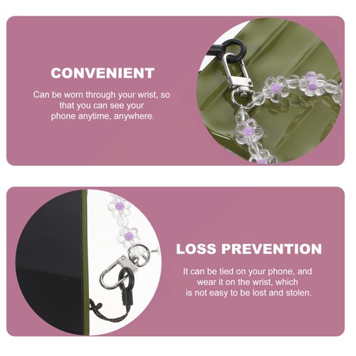 3 Pcs Kristallperle Lanyard Perlenarmband Für Telefon Handy Handgelenksgurt - 第 3/12 張圖片