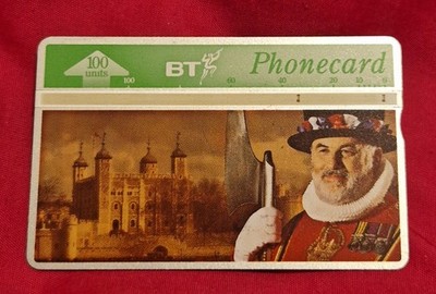 VINTAGE BRITISCHE GESCHICHTE SAMMLUNG BT TELEFONKARTE TOWER OF LONDON BEEFEATER BH TL