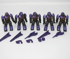 Mega Bloks Halo Lot of 5 Metallic Purple Brute Figures with weapons