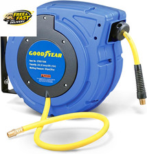 Air Hose Reel Retractable 3/8" Inch X 50' Foot Hybrid Polymer Hose Max 300PSI Co