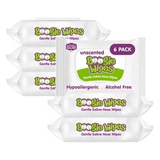 Boogie Wipes Gentle Saline Nose - 180 Count 30 Pack of 6 , White