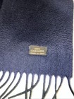 LORO PIANA Fringed Brushed 100% Cashmere Scarf Navy Blue — photo 4
