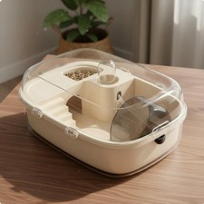Jaula portátil para hámsteres de plástico con accesorios fácil de limpiar