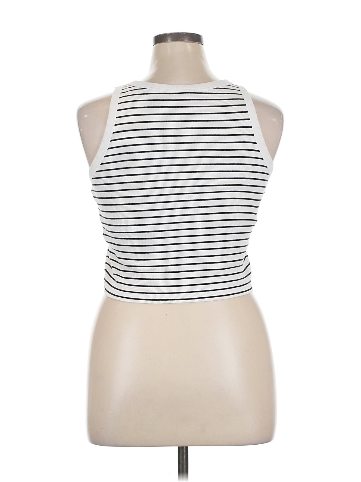Uniqlo Women White Tank Top XL thumbnail 2
