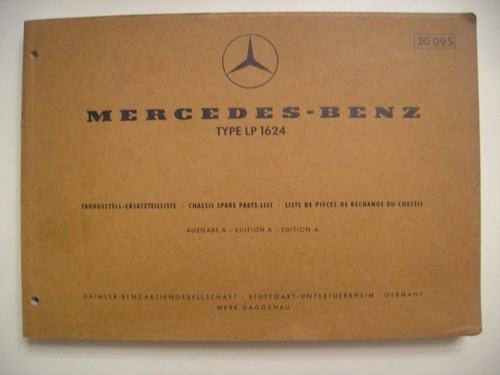 Catálogo original de piezas de repuesto Mercedes Benz 30095, camión LP 1624 partes catálogo |