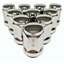 Set of 10 1/2" Lug Nuts Chrome Acorn Bulge Wheel Nut Closed End Lugnuts 1/2x20