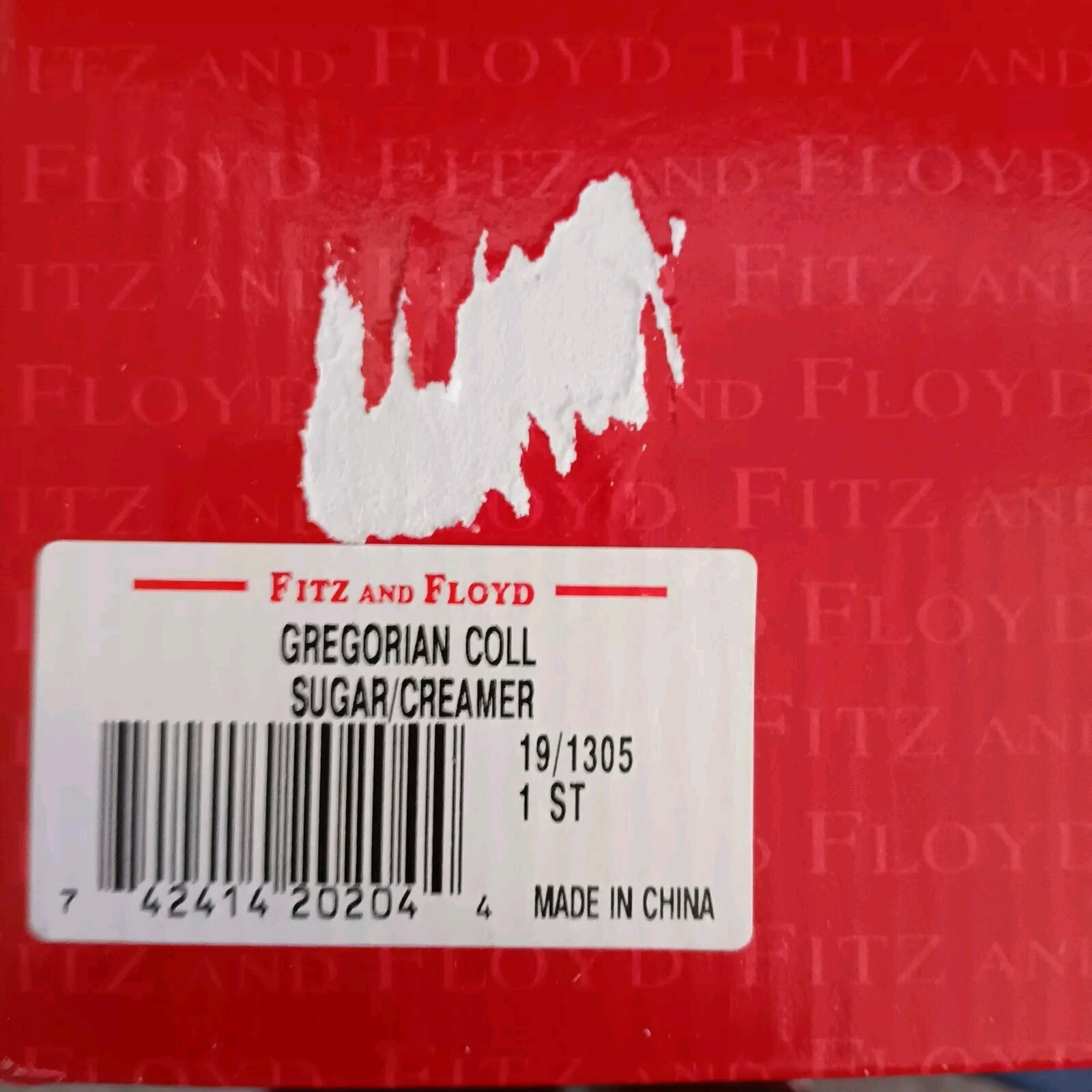 Fitz & Floyd Gregorian Pedestal Creamer and Sugar Set Green & Gold New Open  Box