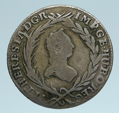コレクション 8963 Austria taker Vienna Dav-3183 1763 AUSTRIA w Queen Maria Theresa Genuine Antique Kreuzer