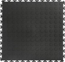 VERSATEX Pavimento Garage 18X18 Gomma Rialzato Piastrelle ad Incastro Monete NERO 16PZS