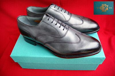 Edward Green UK 8,5 E Beaulieu Midnight Grey Antique Calf Rare NEU