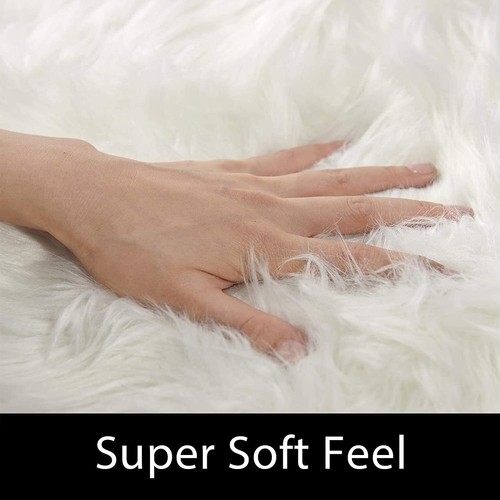 Latepis Faux Fur Sheepskin Area Rugs Soft Shaggy Carpet for Living Room Bedroom - Picture 152 of 219