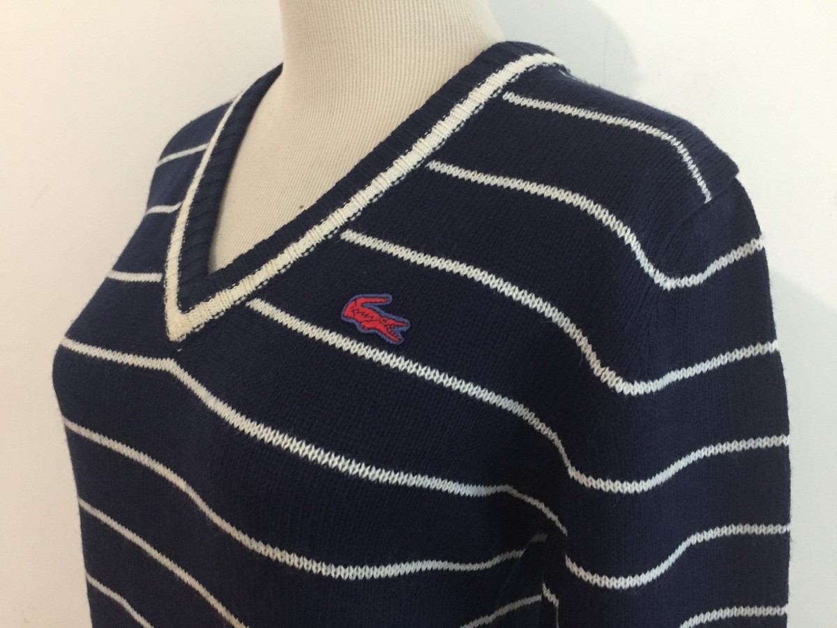 LACOSTE Haymaker ヴィンテージ ワンポイントロゴ カーディガン LACOSTE ラコステ ワンポイントロゴ カーディガン メンズL相当 古着