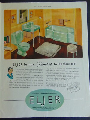 1948 ELJER COLORED BATHROOM FIXTURES  art print ad