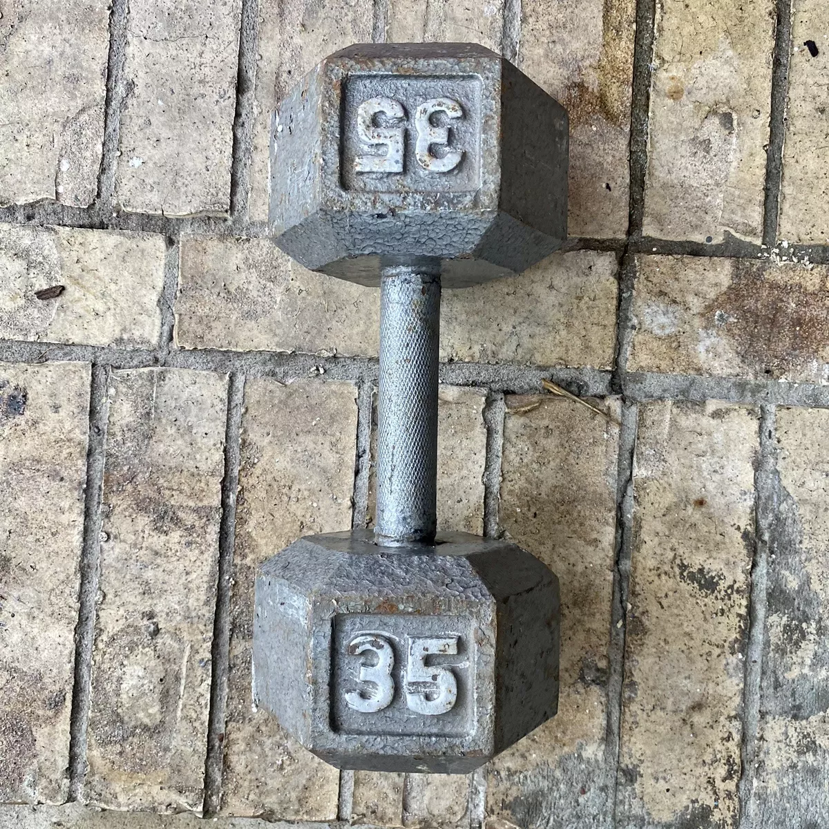 35 lb Hex Cast Iron Dumbbells Free Shipping US Mainland Only