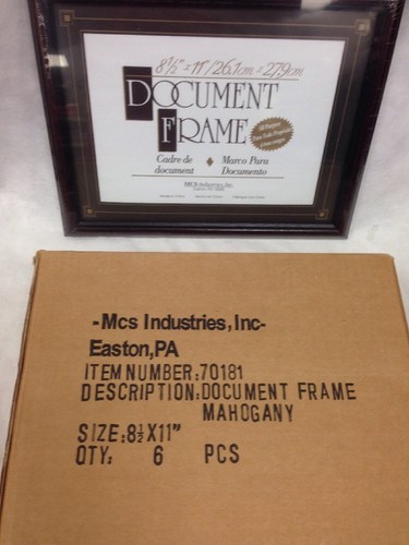 Document & Photo Wall Frame 8-1/2"X11 MCS 70182 Mahogany / Gold w/Mat 6-pcs *NEW - Picture 6 of 6