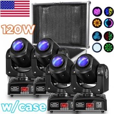 4PCS Moving Head Stage Light RGBW 8Gobo LED DJ DMX Beam Bar Disco Lighting Case