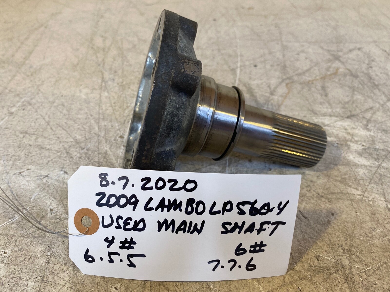 2009 Lamborghini Gallardo LP560-4 - Used Transmission Main Shaft - 086525356D