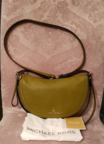  Michael Kors Camden Small Messenger Bag Adjustable Strap- Pistachio/Gold - Picture 9 of 12