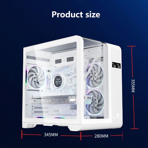 Transparent PC Case With CPU/GPU Temperature LED Display Desktop Computer Tower - Picture 3 of 14