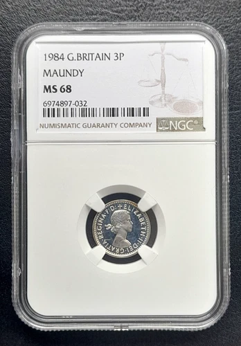 1984 Great Britain MAUNDY 3p Three Pence. Elizabeth. II: NGC MS68