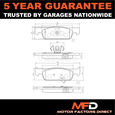 Fits Smart Fortwo 2017- Electric MFD Front Brake Pads Set 4534211100