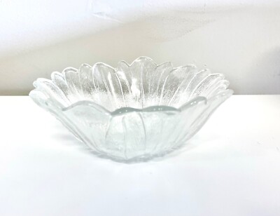 Vintage Lily Pons Sunflower Bowl Flower Floral Indiana Clear Glass Serving 7''