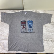 Vintage Airbrush Russell Red Bull Schlitz Made in USA XXL Grey Tshirt
