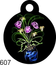 Pet Tag Personalized Pet ID tag for Dog and Cat ROUND Tag Unique cute Pink Heart