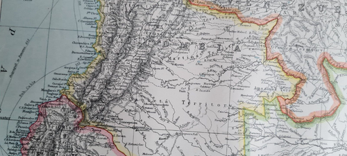 Antike (1907) Landkarte - Südamerika Nordwesten - Bolivien / Peru / Kolumbien - Bild 12 von 15