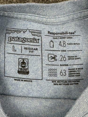 Lot of 2 Patagonia Responsibili North Face T Shirts Mens Large Blue Orange - Picture 4 of 14