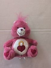 Care Bear Nanco 7" Plush Pink Secret Bear Lock Stuffed Animal Toy 2004