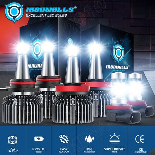 For Nissan Rogue 2008-2013 8-sides 6000K LED Headlight High Low Fog Light Bulbs - Picture 17 of 17