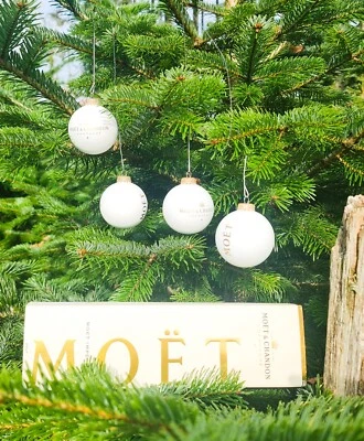 Moet & Chandon Champagne 4 Christbaumkugel Weihnachtsbaumschmuck Kugeln 0953