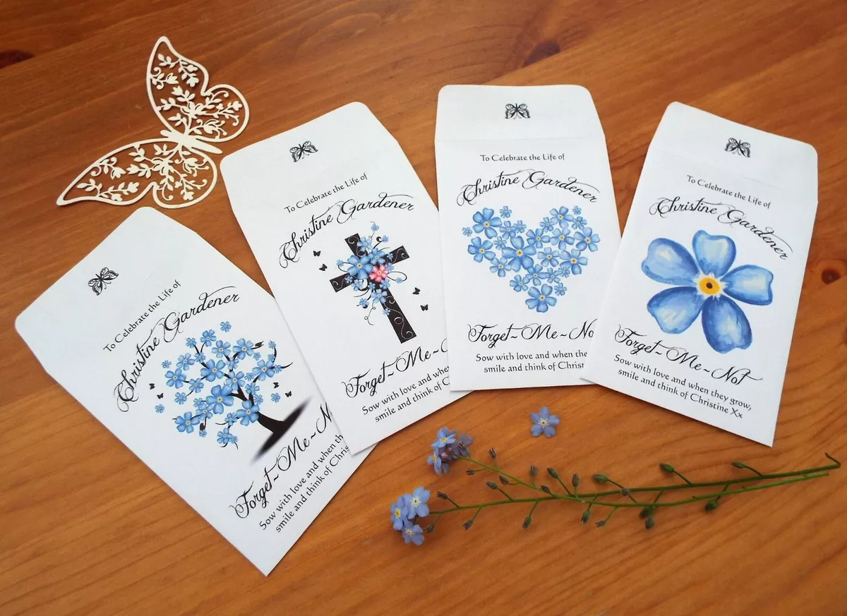 Personalised Forget Me Not Seeds Funeral Memorial Sympathy