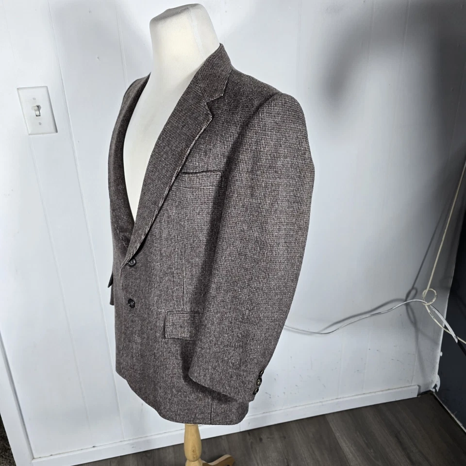 Casaco esportivo Adolfo vintage masculino 40S cor marrom borgonha Guess Is lã B54 - Imagem 4 de 4