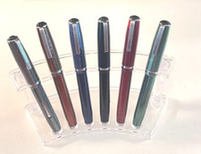 Plastic Fountain Pen, Ball Pen, Rollerball pen holder/display for 6 pens