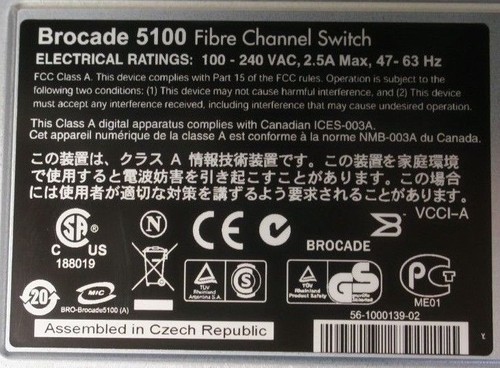 Brocade DS-5100B EM-5120-0008 40-Port 8Gb Fibre Channel Switch 32-Ports Active - Picture 4 of 5