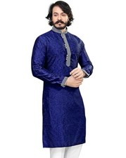 Stylish Casual Silk kurta Men's Traditional Kurta Party wear Blue kurta