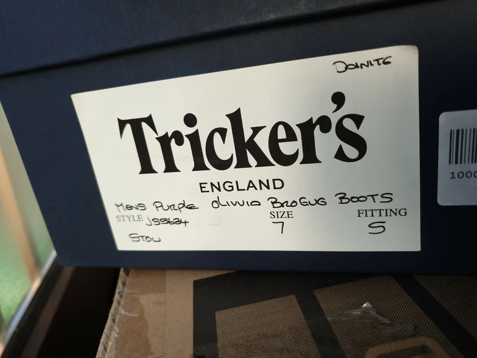 Tricker's Stow boots UK7 41 mens purple shoes NEW IN BOX Foto 4 de 4