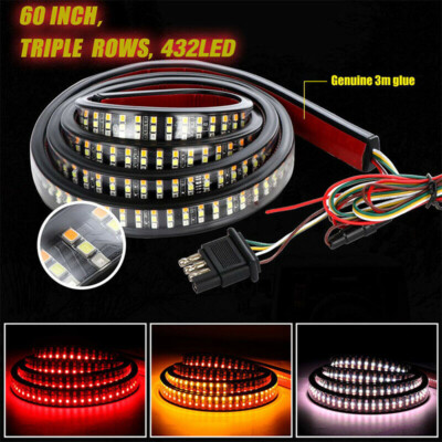 60'' LED Truck Tailgate Light Bar Brake Reverse Turn Signal Stop Tail Strip Light