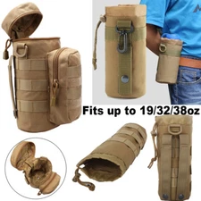 Tactical Molle Kettle Bag Water Bottle Carrier Holder Pouch Outdoor Hiking Bag
