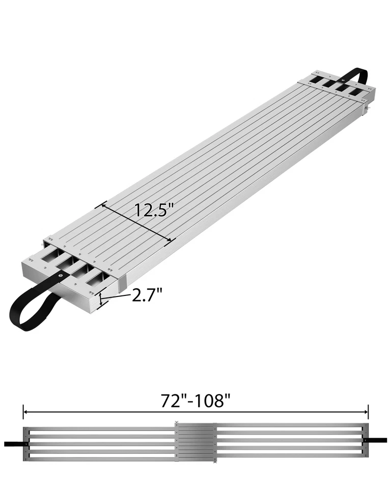 Tablón de trabajo de aluminio de hasta 440 libras de capacidad de carga con plataformas de trabajo ajustables EE. UU. Foto 2 de 4