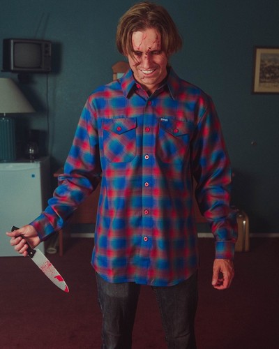Camisa a Cuadros DIXXON Franela "Chucky" Para Hombre GRANDE Franela Botón Serie de Terror - Imagen 8 de 14