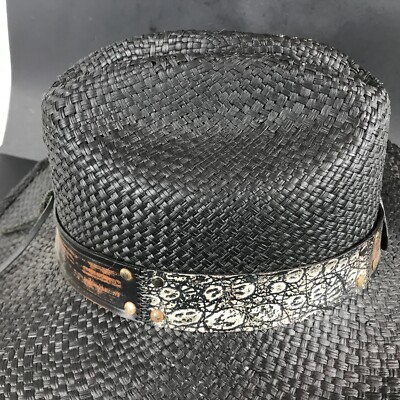 Austin by Montana Straw Cowboy hat w/leather band | eBay